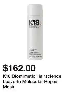 Sephora K18 Biomimetic Hairscience Leave-In Molecular Repair Mask offer