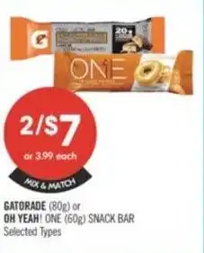 Shoppers Drug Mart Gatorade or oh yeah! snack bar offer