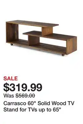 Wayfair Carrasco 60 Solid Wood TV Stand for TVs up to 65 offer