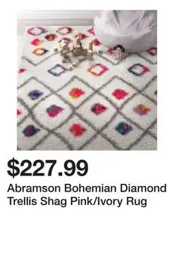 Wayfair Abramson Bohemian Diamond Trellis Shag Pink/Ivory Rug offer