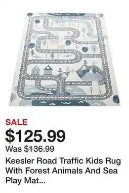 Wayfair Keesler Road Traffic Kids Rug With Forest Animals And Sea Play Mat In Muted Cream offer