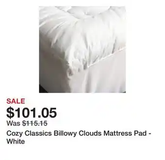 Bed Bath & Beyond Cozy Classics Billowy Clouds Mattress Pad - White offer