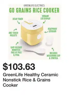 Bed Bath & Beyond GreenLife Healthy Ceramic Nonstick Rice & Grains Cooker offer