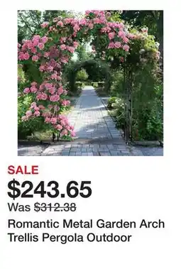 Bed Bath & Beyond Romantic Metal Garden Arch Trellis Pergola Outdoor offer