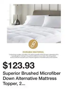 Bed Bath & Beyond Superior Brushed Microfiber Down Alternative Mattress Topper, 2 Inch - White offer