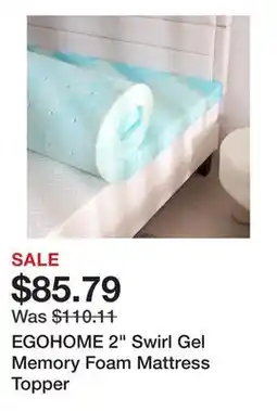 Bed Bath & Beyond EGOHOME 2 Swirl Gel Memory Foam Mattress Topper offer