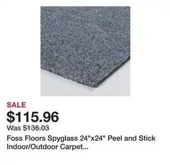 Bed Bath & Beyond Foss Floors Spyglass 24x24 Peel and Stick Indoor/Outdoor Carpet Tiles 15/Box offer