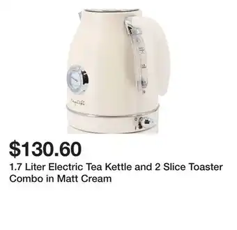 Bed Bath & Beyond 1.7 Liter Electric Tea Kettle and 2 Slice Toaster Combo in Matt Cream offer