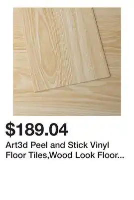 Bed Bath & Beyond Art3d Peel and Stick Vinyl Floor Tiles,Wood Look Floor Plank,36-Pack,54 Sq.Ft offer