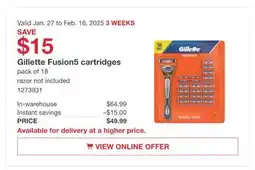 Costco Gillete Fusion5 cartridges offer