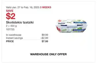 Costco Skotidakis tzatziki offer