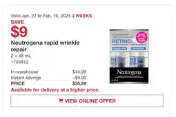 Costco Neutrogena rapid wrinkle repair offer