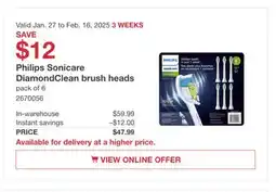 Costco Philips Sonicare DiamondClean brush heads offer