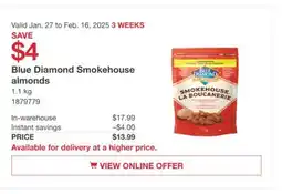 Costco Blue Diamond Smokehouse almonds offer