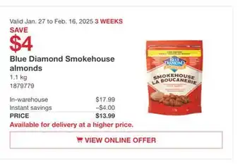 Costco Blue Diamond Smokehouse almonds offer