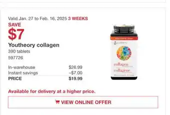 Costco Youtheory collagen offer