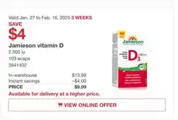 Costco Jamieson Vitamin D offer