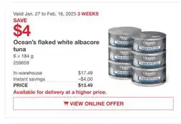 Costco Ocean's flaked white albacore tuna offer