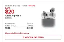 Costco Apple Airpods offer