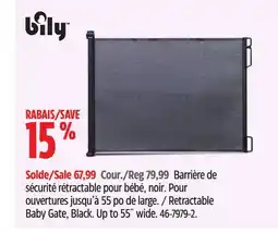 Canadian Tire Retractable Baby Gate, Black offer