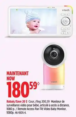 Canadian Tire Remote Access Pan Tilt Video Baby Monitor, 1080p offer