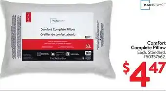 Walmart Comfort Complete Pillows offer