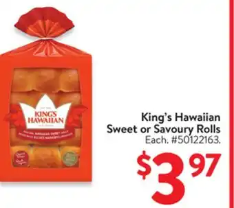 Walmart King's Hawaiian Sweet or Savour Rolls offer