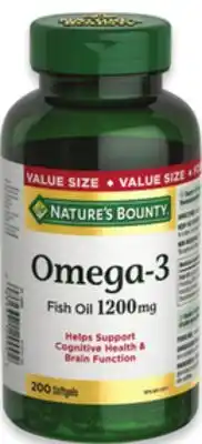 Walmart Nature's Bounty Omega-3 Fish Oil 200s offer