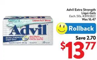 Walmart Advil Extra Strength Liqui-Gels offer