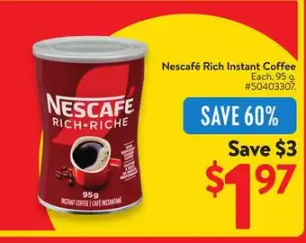 Walmart Nescafé Rich Instant Coffee offer