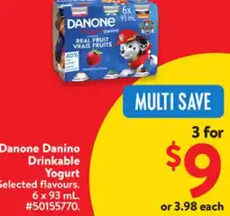 Walmart Danone Danino Drinkable Yogurt offer