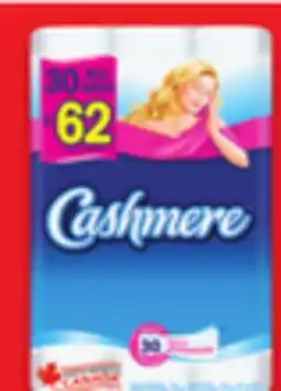 Walmart Cashmere Bathroom Tissue 30=62, 253 Sheets per Roll or UltraLuxe 20=60, 198 Sheets per Roll offer