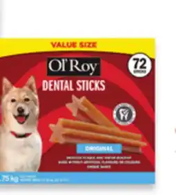 Walmart Ol' Roy Dry Dog Food or Dental Treats Value Pack offer