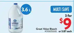 Walmart Great Value Bleach offer