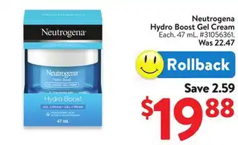 Walmart Neutrogena Hydro Boost Gel Cream offer