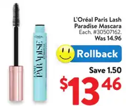 Walmart L'Oreal Paris Lash Paradise Mascara offer