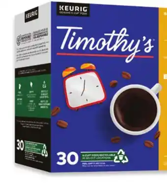 Walmart Timothy's K-Cup 30s offer