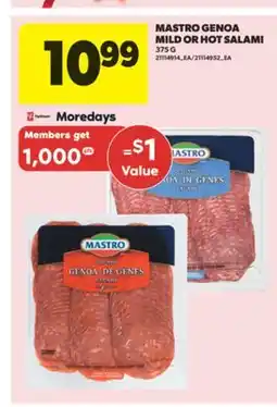 Real Canadian Superstore MASTRO GENOA MILD OR HOT SALAMI, 375 G offer