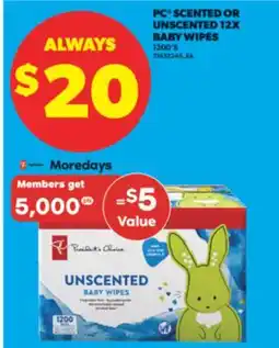 Real Canadian Superstore PC SCENTED OR UNSCENTED 12X BABY WIPES, 1200' S offer