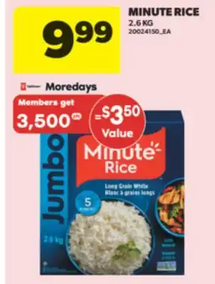 Real Canadian Superstore MINUTE RICE, 2.6 KG offer