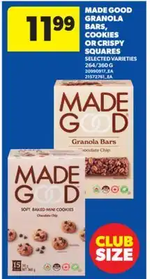 Real Canadian Superstore MADE GOOD GRANOLA BARS, COOKIES OR CRISPY SQUARES264/360 G offer