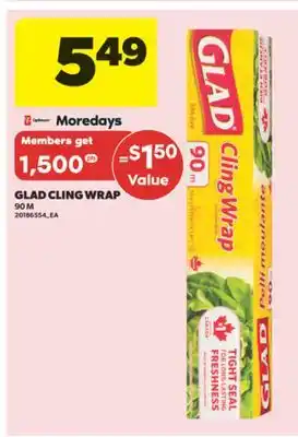 Real Canadian Superstore GLAD CLING WRAP, 90 M offer