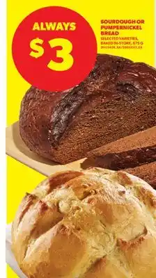 Real Canadian Superstore SOURDOUGH OR PUMPERNICKEL BREAD, 675 G offer