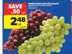 Real Canadian Superstore GREEN OR RED SEEDLESS GRAPES offer