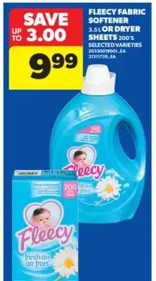 Real Canadian Superstore FLEECY FABRIC SOFTENER, 3.5 L OR DRYER SHEETS, 200' S offer