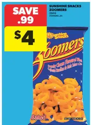 Real Canadian Superstore SUNSHINE SNACKS ZOOMERS, 250 G offer