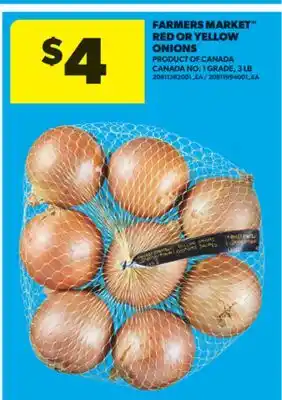 Real Canadian Superstore FARMERS MARKET RED OR YELLOW ONIONS, 3 LB offer