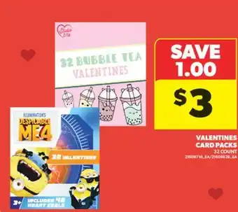 Real Canadian Superstore VALENTINES CARD PACKS, 32 COUNT offer