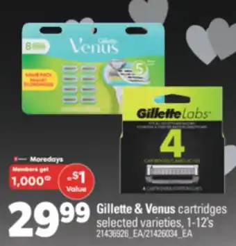 Real Canadian Superstore GILLETTE & VENUS CARTRIDGES, 1-12' S offer