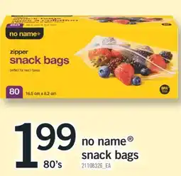 Fortinos NO NAME SNACK BAGS, 80's offer